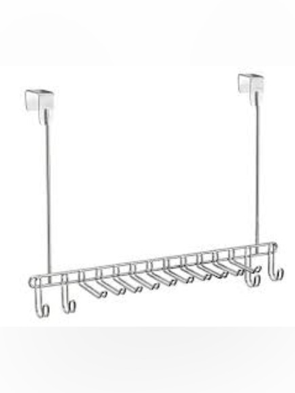 Over-the-Door Hanging Tie/belt Rack - silver
